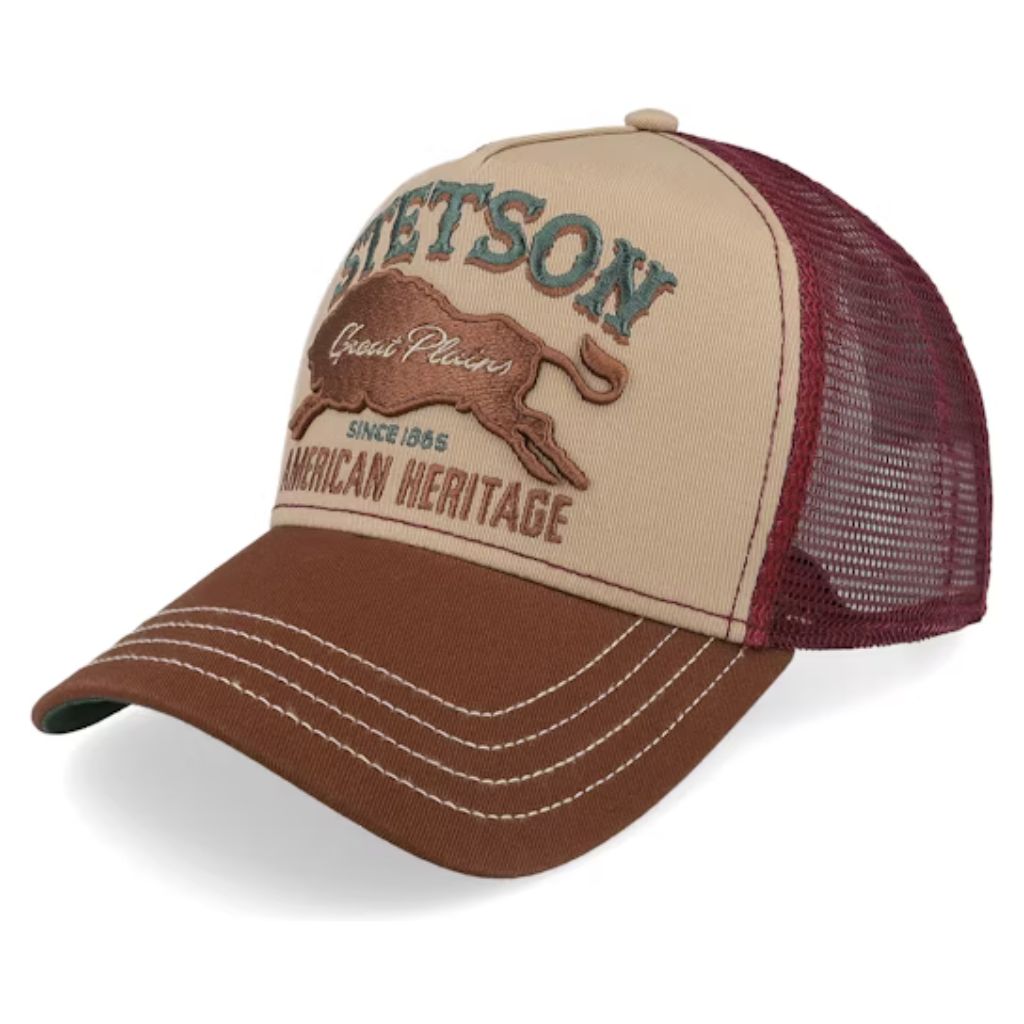 STETSON CAP GREAT PLAINS BROWN/WINE ONE SIZE