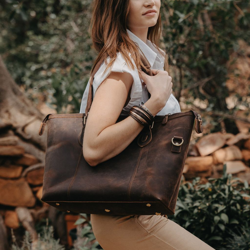 RUARK NAIROBI LEATHER HOLDALL BAG BROWN