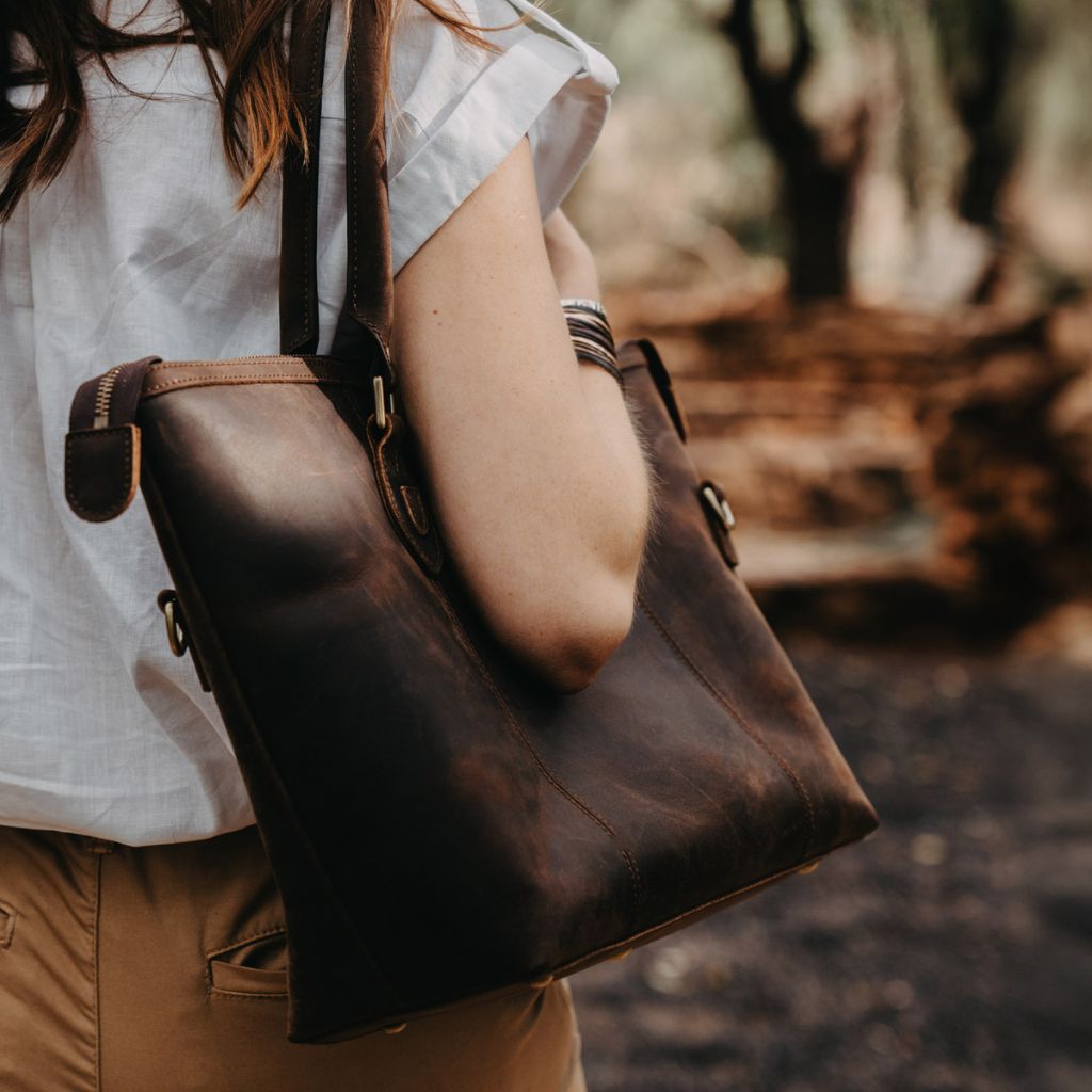 RUARK NAIROBI LEATHER HOLDALL BAG BROWN