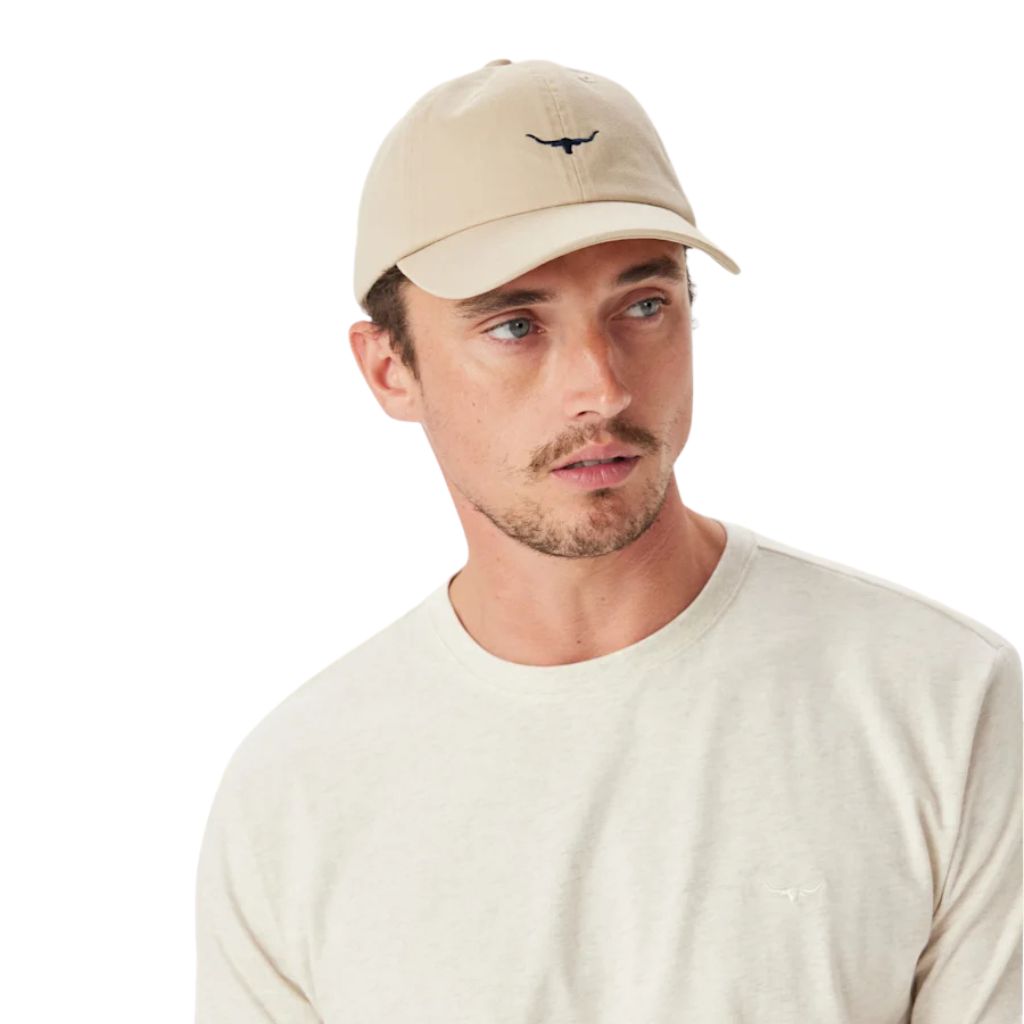 R.M WILLIAMS CAP MINI LONGHORN TWILL ECRU OSFM
