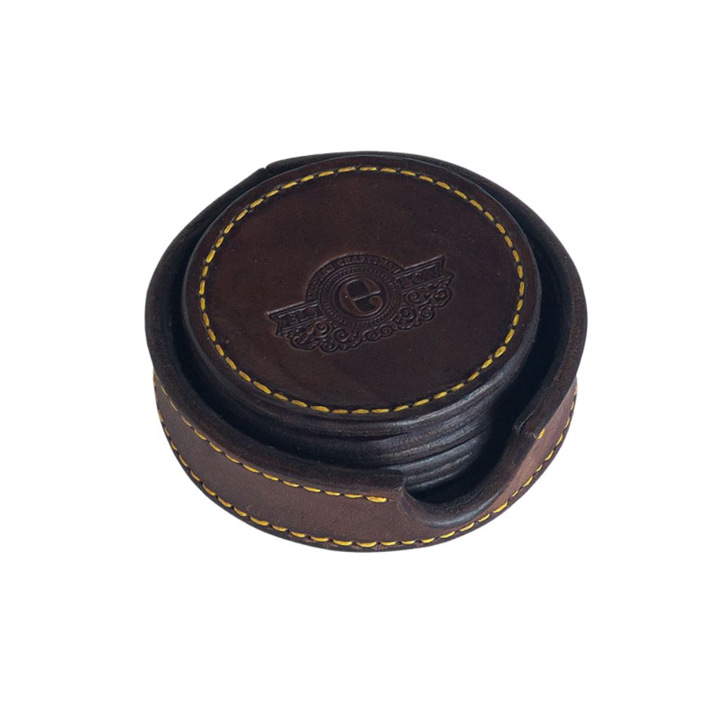 ELS & CO STELLENBOSCH GLASS COASTER 6 COASTER SET & HOLDER