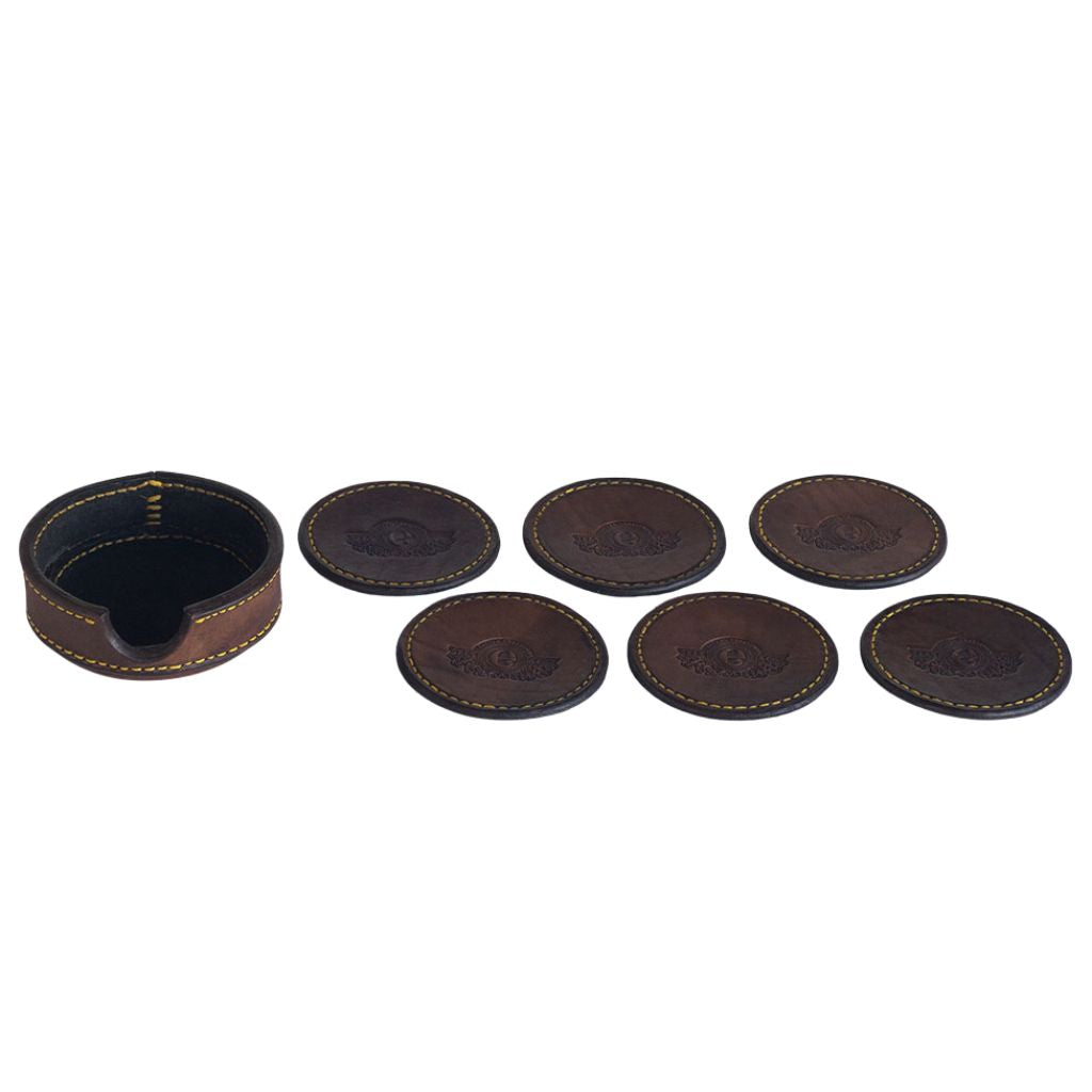 ELS & CO STELLENBOSCH GLASS COASTER 6 COASTER SET & HOLDER