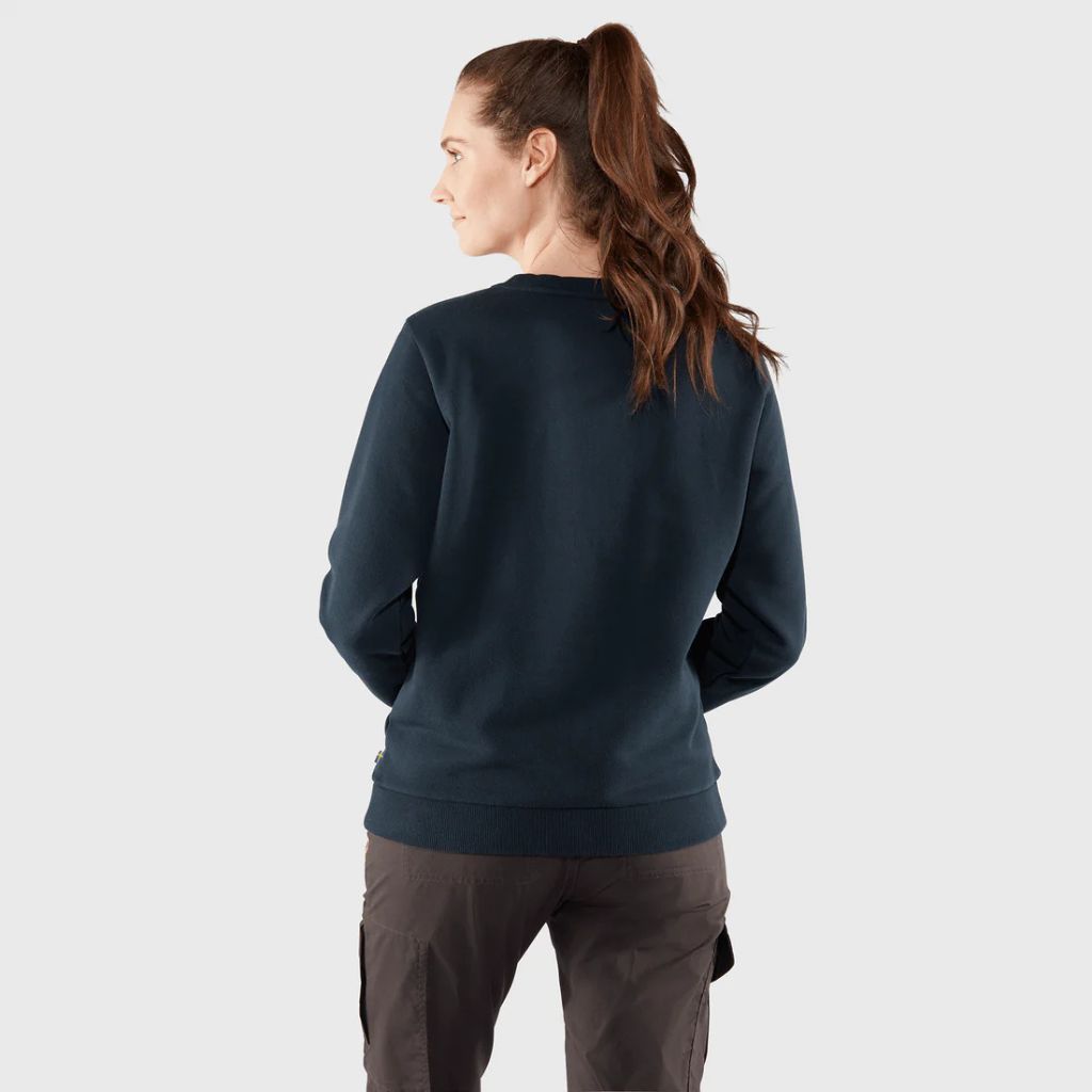 FJALLRAVEN SWEATER LADIES LOGO DARK NAVY