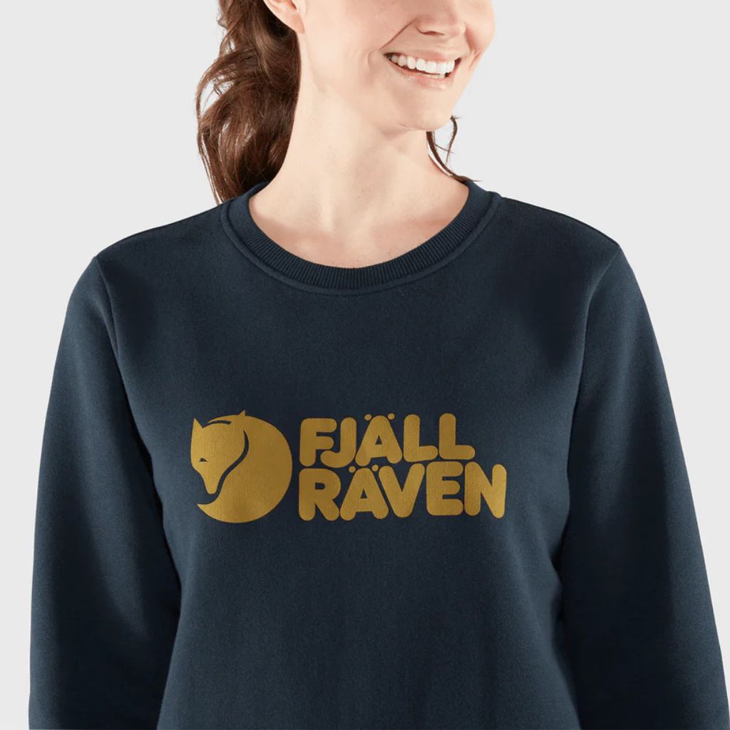 FJALLRAVEN SWEATER LADIES LOGO DARK NAVY