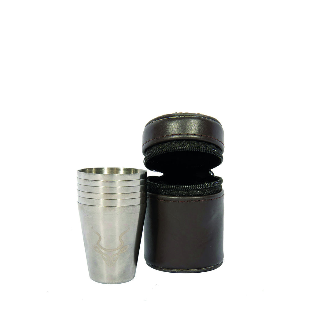 RUARK® SHOT CUPS 6 x 30ML WITH LEATHER CASING