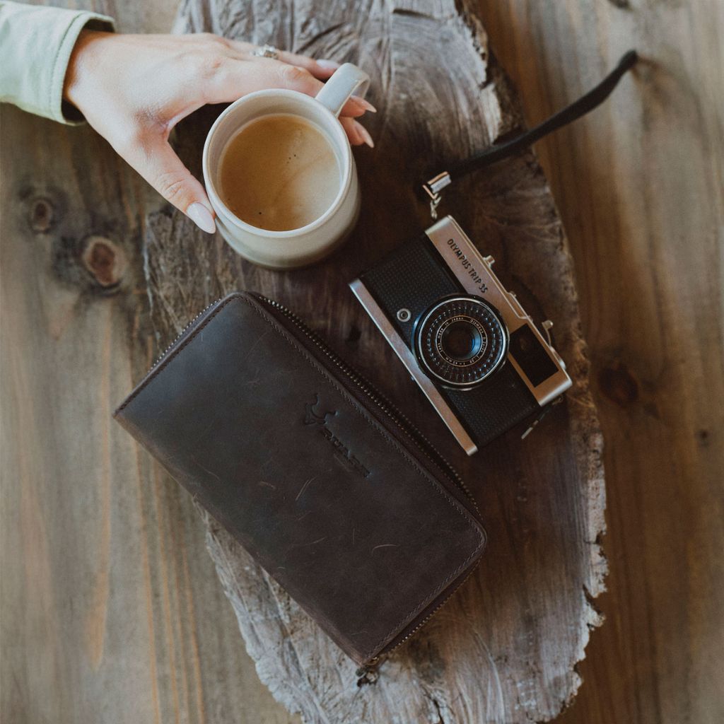 RUARK LADIES VICTORIA LEATHER WALLET BROWN