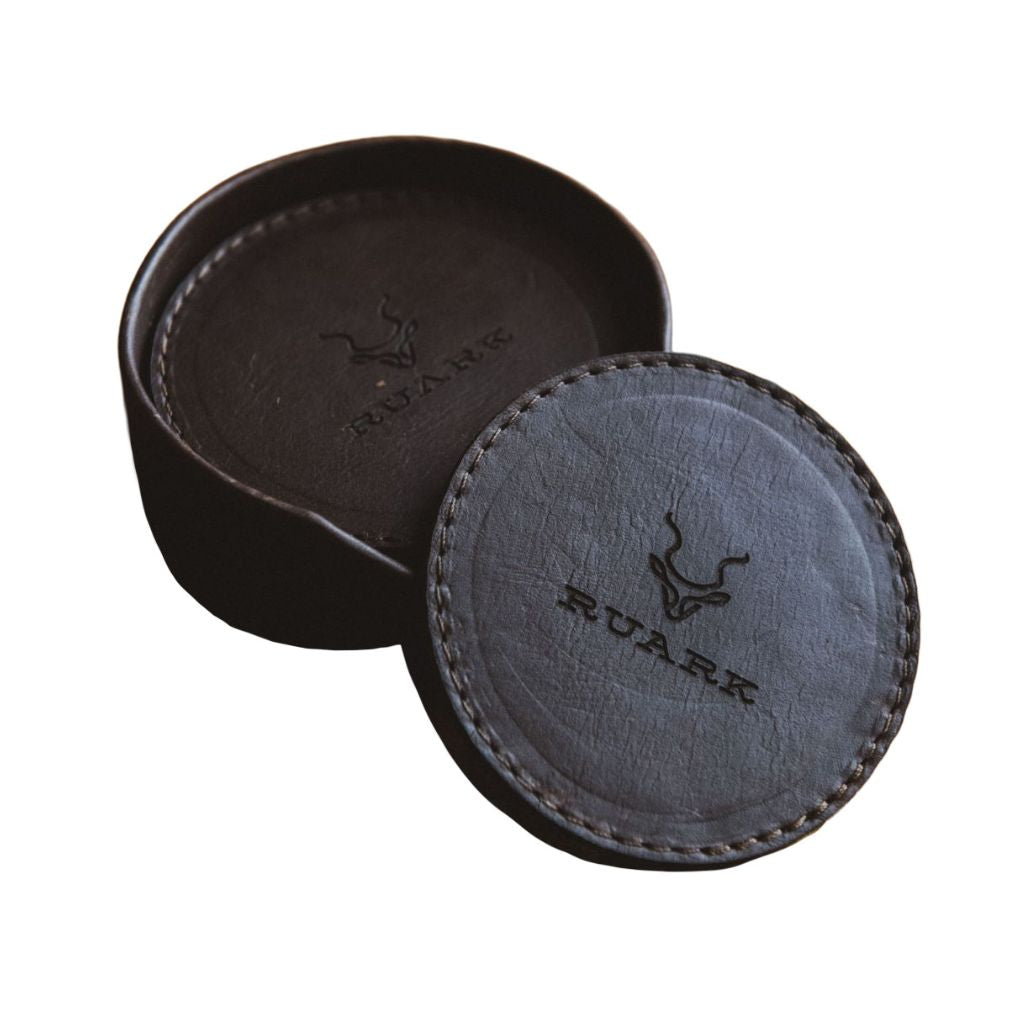 RUARK® COASTER PACK LEATHER DARK BROWN
