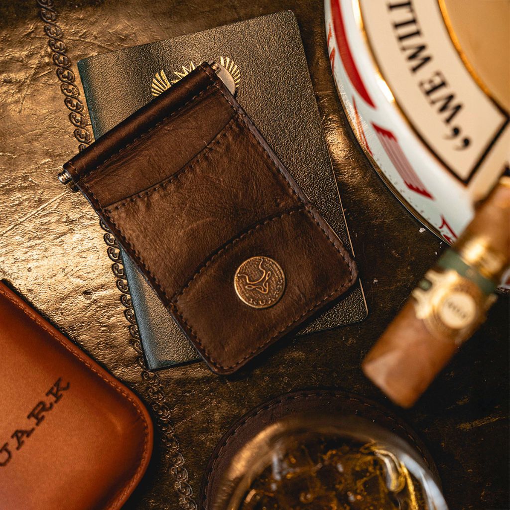 RUARK® MONEY CLIP DARK BROWN