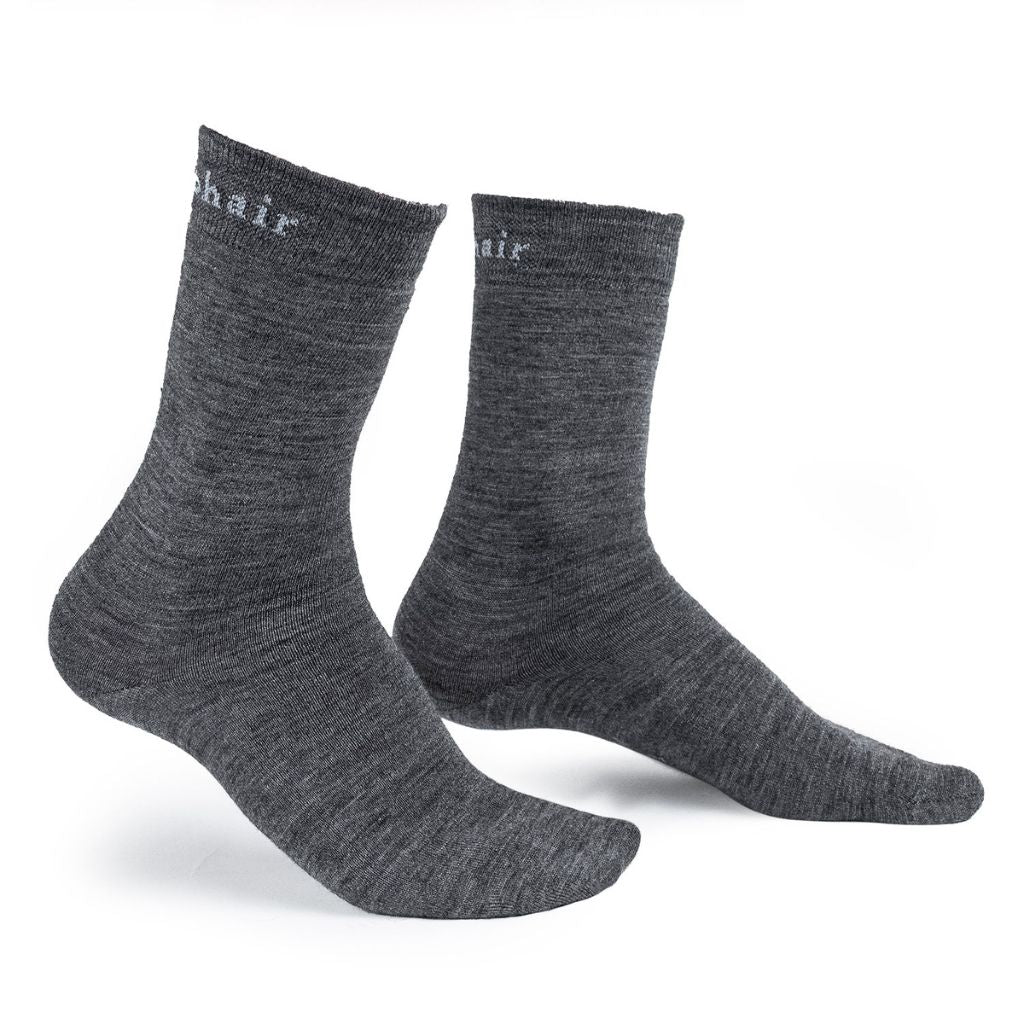 RUARK SOCKS MOHAIR 2PK CHARCOAL/KHAKI 8-11