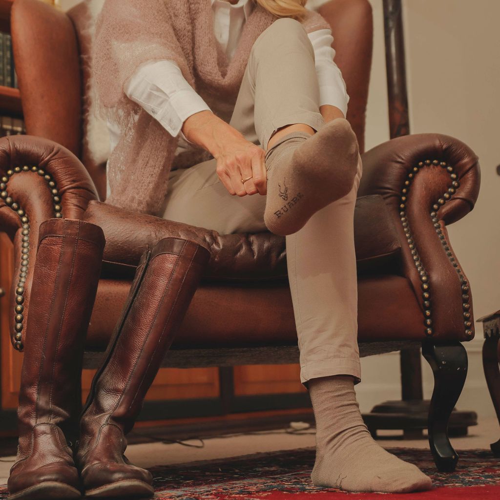 RUARK SOCKS MOHAIR 2PK CHARCOAL/KHAKI 8-11