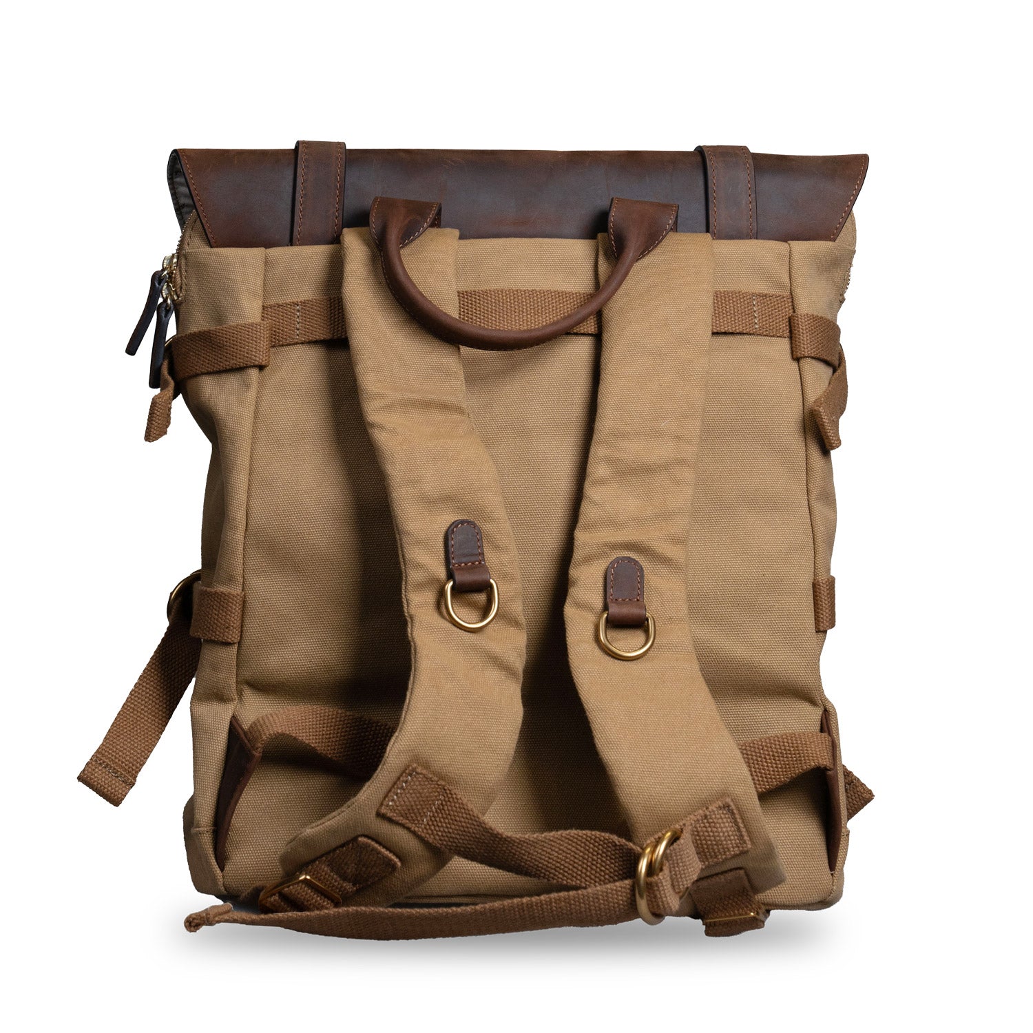 RUARK SAMBURU CANVAS AND LEATHER BACKPACK KHAKI