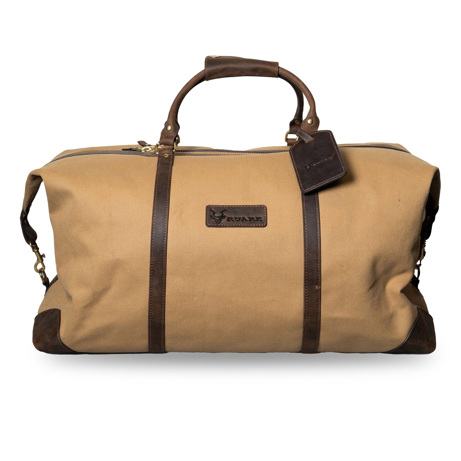 RUARK® DUFFEL BAG TSAVO TREK CANVAS AND LEATHER KHAKI