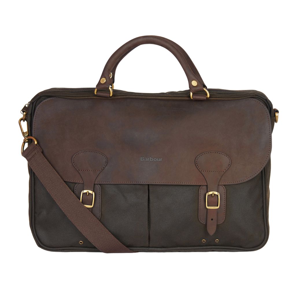 BARBOUR WAX BRIEFCASE OLIVE