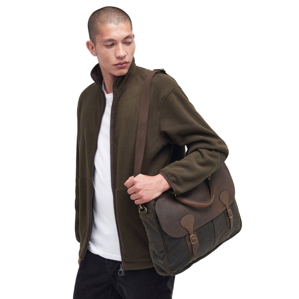 BARBOUR WAX BRIEFCASE OLIVE